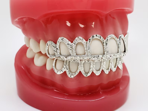 925 fábrica de plata esterlina personalizada superior 8 inferior 8 Sin diamantes Hip Hop rapero dientes Grillz para regalo - Product Image 4