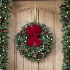 New Trending Green Metal <b>Wreath</b> Hanger Indoor & Outdoor Home Hotel Door Entryway Hanging Decor <b>Xmas</b> Festive Party Decoration - Product Image 6