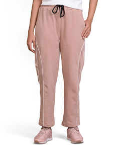 Pantalon de survêtement taille haute respirant en coton/polyester pour femmes Style ample régulier panneau latéral broderie cordon fermeture OEM - Product Image 6