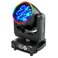 7x40W Mini Bee Eye LED Zoom Wash Moving Head Licht mit Halo-Ring RGBW 4in1 DMX512 Bühnenlicht für DJ Disco Club Hochzeit Party