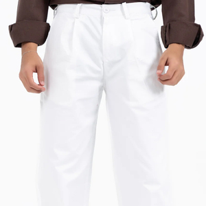 High Quality <b>Men's</b> Double Pocket Cargo Pants <b>White</b> Loose Fit Mid Waist Straight Pattern Lightweight Flat Direct Casual Wholesale - Product Image 2