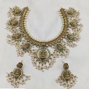 ชุดสร้อยคอยาวเครื่องประดับสามชั้นแบบดั้งเดิมพร้อมต่างหูชุบทองสำหรับงานแต่งงานตามเทศกาล - Product Image 1