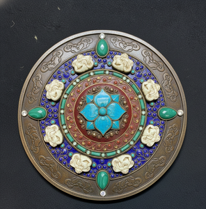 Escultura Coleccionable de Mandala Religiosa Tibetana de Filigrana Energizada, Hecha a Mano, Fundición de Metal, India - Product Image 3