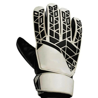 Guantes de Portero de Cuero Negros Personalizados para Niños GK, Diseño de Logotipo Personalizado de la Mejor Calidad, Transpirables, Antideslizantes, Ajustables con Gancho