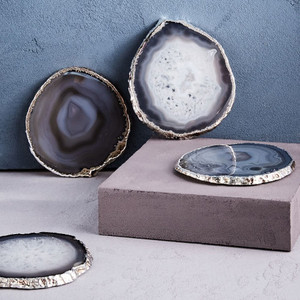 Luxury Space Tableware Accessories <b>Agate</b> <b>Coaster</b> With Gold Electroplated <b>Agate</b> Slice at Wholesale Price with Premium Quality - Product Image 4