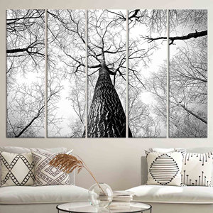 Toile murale décorative Forêt : Impression élégante pour décoration de ferme, lot de 5 toiles - Product Image 1