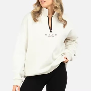 Sweat-shirt décontracté à fermeture éclair pour femme avec logo OEM personnalisé, sweat-shirt oversize pour femme, sweat-shirt unisexe lourd, fabricant de sweat-shirt - Product Image 3