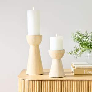 Porte-bougie en bois - Product Image 1