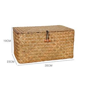 Cestas de almacenamiento de regalo tejidas a mano con forma personalizada plegables de algas marinas naturales hechas a mano al por mayor delineador de tapa Home Hotel Vietnam - Product Image 3