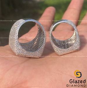 Bague Hip Hop en argent sterling 925 entièrement glacée avec des diamants taille ronde cultivés en laboratoire accessoire de mariage de luxe - Product Image 6