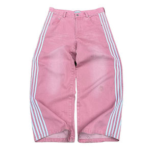 Jeans en denim délavé à la pierre, tendance streetwear personnalisée, respirant, broderie, pantalon ample et évasé décontracté pour hommes - Product Image 1