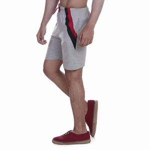 กางเกงขาสั้นลำลองสำหรับผู้ชายดีไซน์แบบกำหนดเองสีเทามีกระเป๋าด้านข้างมีซิปและแบรนด์นำเข้า - Product Image 4