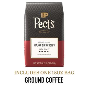 Peet's Coffee, Dark Roast Ground Coffee, 100% Arabica Coffee - Major Dickason's Blend 18 Ounce Bag - Product Image 2