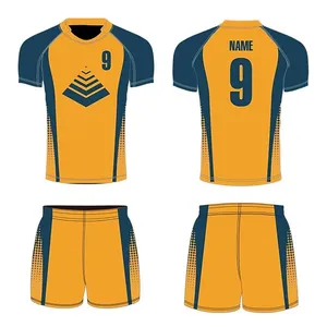 Vêtements de football rugby respirants à séchage rapide fabriqués en uniformes de sport en tissu polyester - Product Image 3
