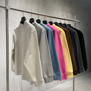 Sudadera de Forro Polar de Alta Calidad, 350 g/m², Corte Cuadrado, Estilo Holgado, Color Sólido, Cuello Redondo, Ropa Urbana para Hombre - Product Image 5