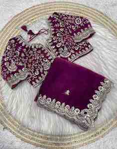 คอลเลกชันชุดส่าหรีผ้าไหมผ้าซาตินฟูลด์ดีไซเนอร์สวยมีแคตตาล็อกเต็มรูปแบบให้เลือกใช้ในราคาขายส่งส่าหรีพร้อมงานปัก - Product Image 2