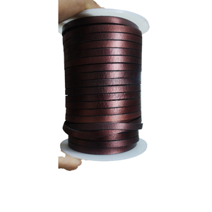 สายหนังวัวแบนขนาด5x2มม. สีเมทัลลิกเชือกร้อยเชือกเครื่องประดับทำสร้อยคอสำหรับงานฝีมือ - Product Image 6