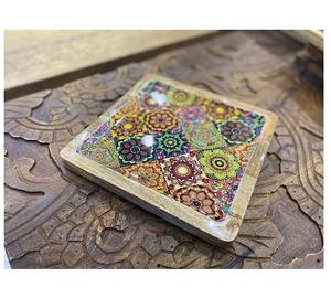 Bandeja de servicio otomana de madera vintage Bandeja de madera decorativa-Pedido mínimo 20 piezas - Product Image 4