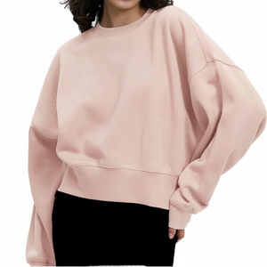 Sweat-shirt d'hiver pour femme, col rond, ample et doux, respirant, doublé, avec motif lettre sur le devant, 100% coton, mignon - Product Image 5