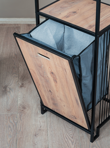Cesto para la ropa sucia, cesto de lavandería, mueble de almacenamiento para lavandería, cesto de metal para la ropa sucia, estante de almacenamiento para baño, organizador de baño - Product Image 5