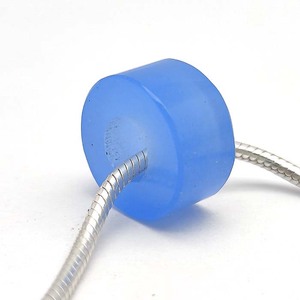 Wholesale Natural Blue Chalcedony Heishi <b>Beads</b> 14.5x8mm Big Hole 5mm Drill Flat Quartz Gemstone <b>Large</b> Hole for Jewelry Making - Product Image 1