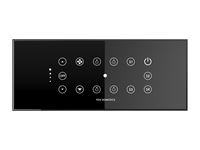 Interrupteurs muraux tactiles intelligents Fox Domotics 6 voies avec variateur d'intensité et domotique, verre noir et blanc, garantie 3 ans, IP40 CE