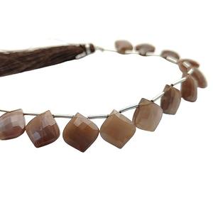 Chocolat Moonstone Briolette Perles Coussin Forme 8 Pouces Lâche Gemme À Facettes Brin Pour Collier Faire Des Résultats Fournitures - Product Image 1