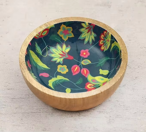 Tazón Redondo de Madera y Resina Epoxi de Lujo Premium, Ecológico, Hecho a Mano, para Servir Alimentos, con Impresión de Esmalte y Logotipo Personalizado para Uso en Cocina/Mesa - Product Image 2