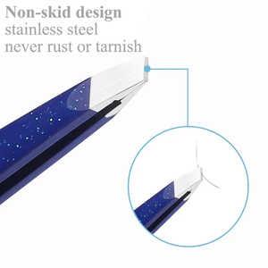 Ensemble de pinces à cils professionnelles incurvées et droites en acier inoxydable, anti-magnétiques, à pointe lisse, poignée confortable, haute qualité, 10 mm - Product Image 5