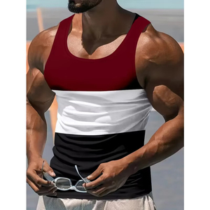 เสื้อกล้ามผู้ชายผ้าโพลีเอสเตอร์/ ผ้าฝ้ายระบายอากาศได้ดีพิมพ์โลโก้ได้ตามต้องการ - Product Image 2