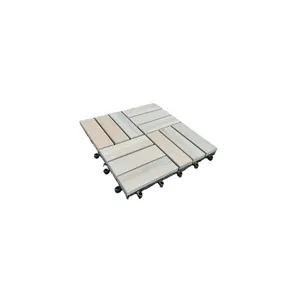 Prestigieuze Merk Outdoor Composiet Dek Tegel Diy Wpc Tegels Voor Tuin Splitsen Terrasvloer Houten Vloeren Goedkope Prijs