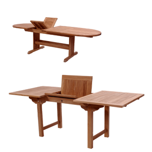 Hot <b>sale</b> outdoor furniture Wood outdoor big dining round table and <b>chair</b> set furniture Indonesia Products Customize Design - Product Image 5