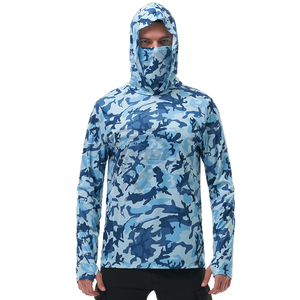 Sweat à capuche de pêche Performance en plein air personnalisé UPF 50 chemise de protection solaire à manches longues séchage rapide coupe ample sweat à capuche de pêche avec service OEM - Product Image 6