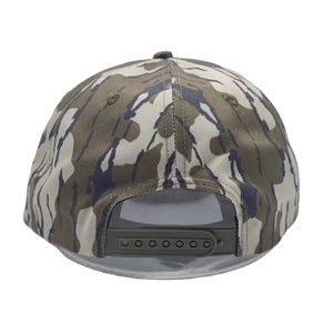 Vietnam Factory Custom Flat Brim 256 Camo Snapback Cuerda Sombreros Logotipo de cuero Caza Pesca Camo Sombreros Camuflaje 256 Cuerda Sombreros - Product Image 5