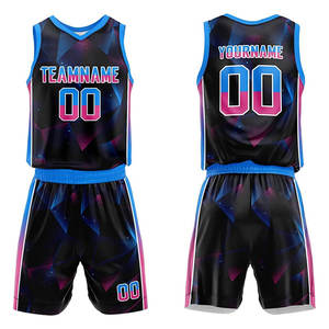 Ensemble d'uniformes de basket-ball imprimés multicolores respirants, approvisionnement direct d'usine, vente chaude à prix raisonnable - Product Image 1
