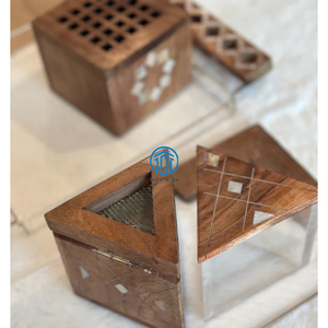 Elegante quemador de incienso de madreperla de madera árabe con bandejas quemadores de vacaciones Mubkhar para Ramanda árabe hecho en Vietnam - Product Image 2