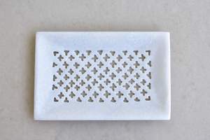 Porte-savon en marbre naturel artisanal, élégant accessoire pour salle de bain et cuisine - Product Image 5