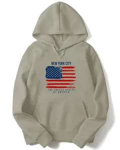 Katoenen Fleece Bedrukte Hoodie Materiaal Warme Hoodie Oversized Pullover Groothandelsprijzen Zeefdruk Amerikaanse Hoodie