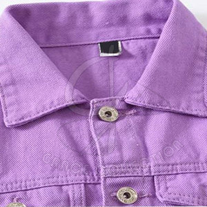 Chaqueta Vaquera Delgada Morada de Alta Calidad para Hombre, Personalizada, con Botones, Informal, para Invierno, Transpirable, de Secado Rápido, con Tela de Lujo - Product Image 3