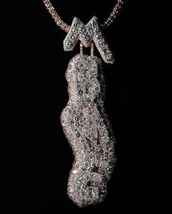 Chaîne cubaine en argent 925 personnalisée avec pendentif vertical à deux niveaux en diamant de laboratoire et pendentif lettre en moissanite, breloques - Product Image 1