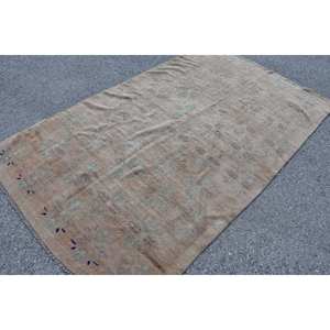 Vintage 4 pies 8 pulgadas X 7 pies 8 pulgadas Beige alfombra turca área grande rectángulo Patchwork diseño lana poliéster látex Tabriz para vivir - Product Image 2