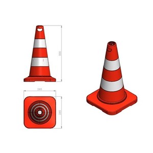 Lot de 10 cônes de signalisation réfléchissants 50 cm en caoutchouc et HDPE - Product Image 5