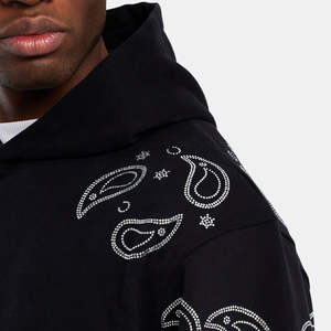 Sudadera con capucha con diamantes de imitación de calidad superior a precio razonable para hombres y mujeres en diseño y color personalizados - Product Image 2