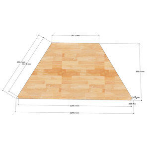 Juego de 6 Mesas Trapezoidales Modernas para Oficina OMA HBOM012, Fabricadas con Madera de Caucho y Patas de Hierro - Product Image 6