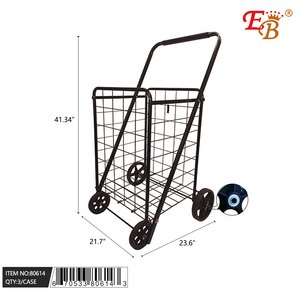 Carrito de Compras Plegable de Acero de 42"X 22"X 24" (3 Piezas) para Supermercado con Cestas y Carritos - Product Image 1