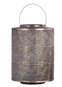 Antique <b>Gold</b> Jaali <b>Lantern</b> for Diwali Decoration and Festival of Lights Ethnic Indian Handcrafted Punched Metal Hanging <b>Lantern</b> - Product Image 3