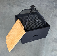 Barbecue de table en bois multifonctionnel pour l'extérieur, le camping et le jardin.