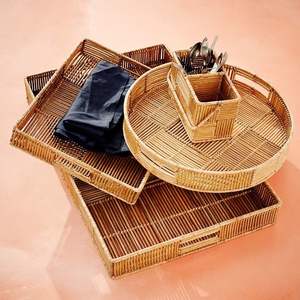 Premium Artisan Rattan <b>Butler</b> <b>Tray</b> | Sustainable Wicker Food & Drinks Platter | Luxury Hospitality Servingware for Breakfast - Product Image 3