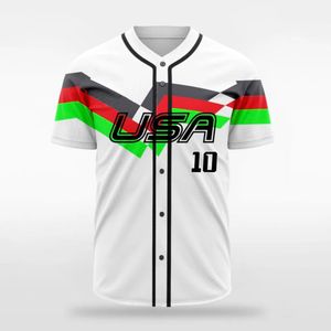 เสื้อเบสบอลแบบสั่งทำขายส่ง พิมพ์ลายแบบซับลิเมชั่น กระดุมเต็มตัว ดีไซน์แบบอเมริกัน สีสันสดใส ผ้าที่ยั่งยืนได้ คุณภาพสูง - Product Image 3