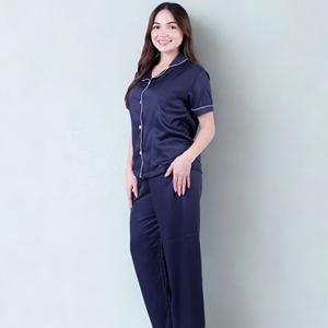 Women's Sleepwear 2 Pcs Sexy Satin Lace Pajamas Sets Shorts Night Dresses Summer Spring Elastic Waist Breathable Quick Dry Front